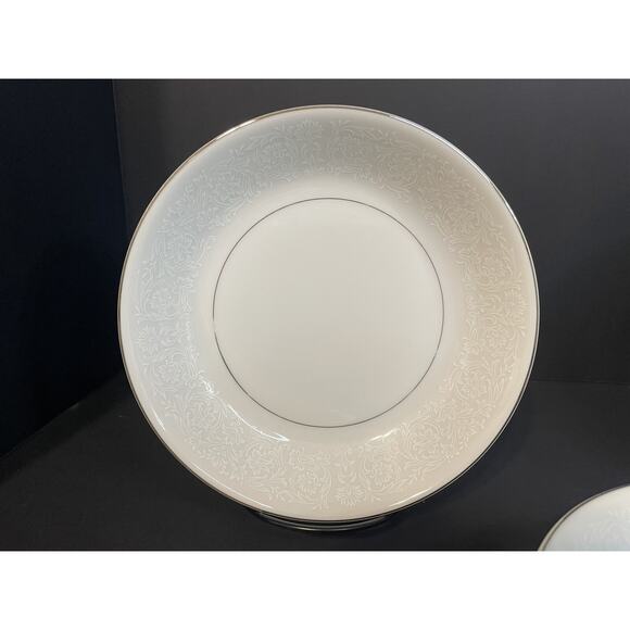 Montgomery Ward Shannon Japan Fine China Soup/Salad Bowls Set of 7 Silver Rim - Picture 2 of 16